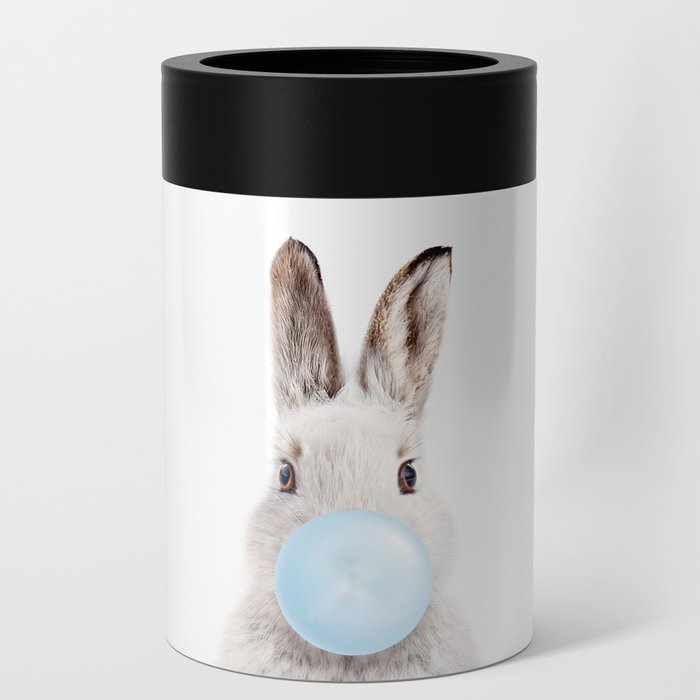 Baby Rabbit Blowing Blue Bubble Gum, Baby Boy, Kids, Nursery, Baby Animals Art Print by Synplus Can Cooler