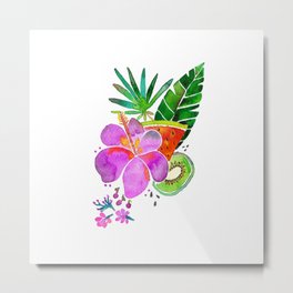 hibiscus and kiwi Metal Print