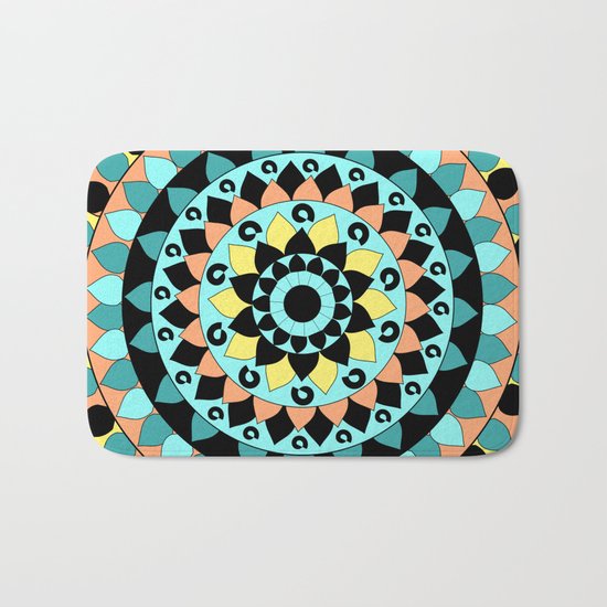 Floral mandala Bath Mat