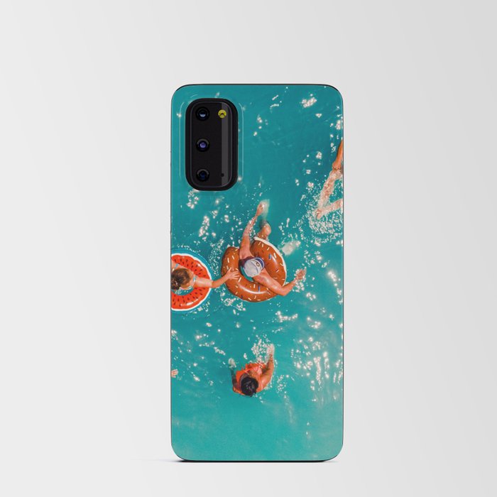 People Swimming, Aerial Sea, Aerial Ocean, Aerial Print, People Summer Hot Day At Seaside Android Card Case