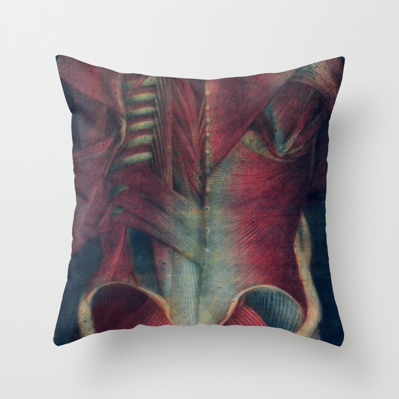 Anatomy Art Spine Trapeze Muscle Dark Art Gothic Home Decor Gothic Decor Gothic Wall Decor Medic Throw Pillow By Frenchfineart Society6