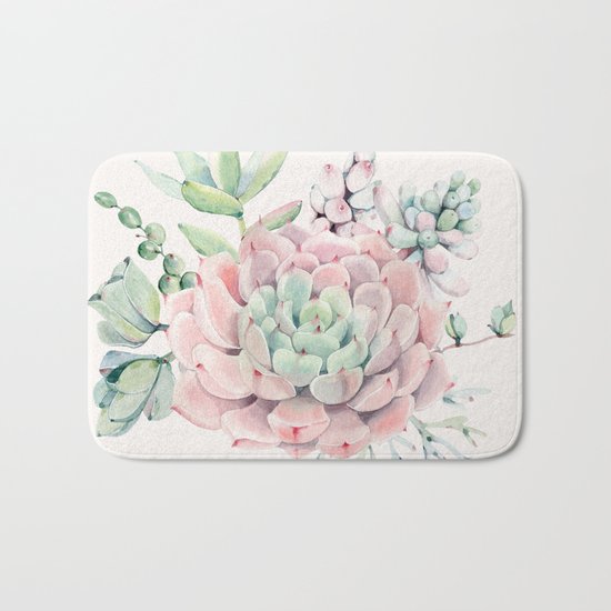 Perfect Pink Succulent Bath Mat