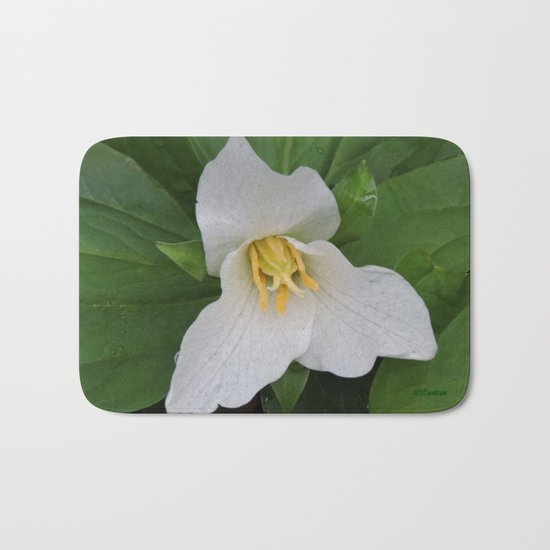 Trillium in the Rain Bath Mat
