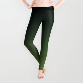 Ombre | Color Gradients | Gradient | Two Tone | Charcoal Grey | Lime Green | Leggings
