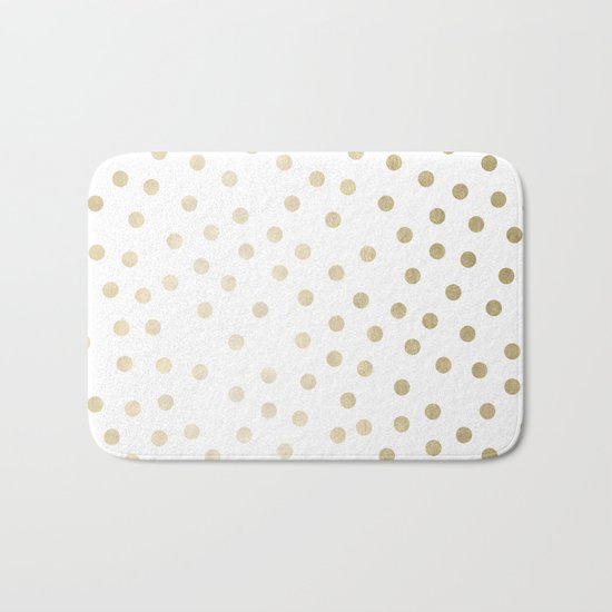 Stylish Gold Polka Dots Bath Mat