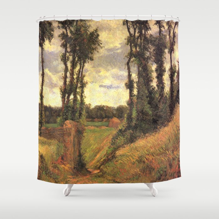 Paul Gauguin - Poplar-lined Lane, Osny (1883) Shower Curtain