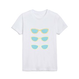 Yellow and blue retro sunglasses Kids T Shirt