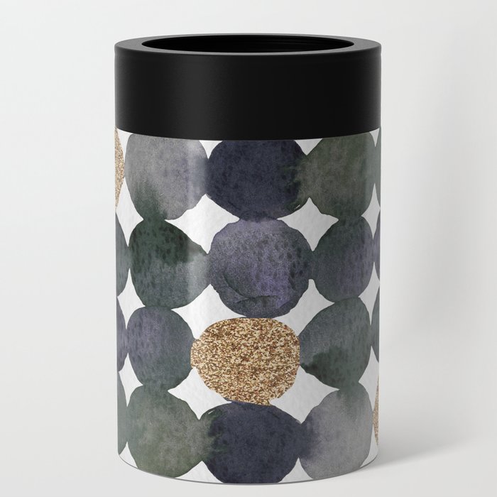 Dots pattern - kaki and copper Can Cooler