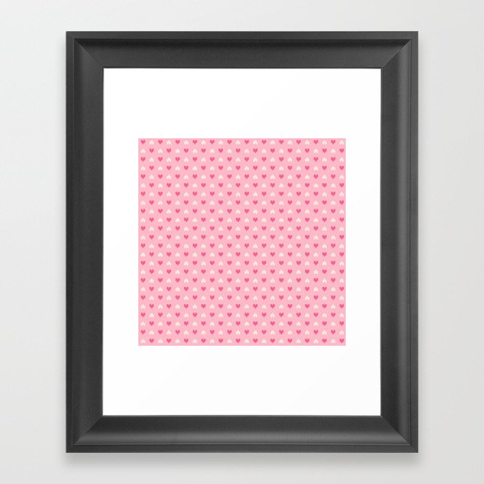 Pixel Hearts Framed Art Print
