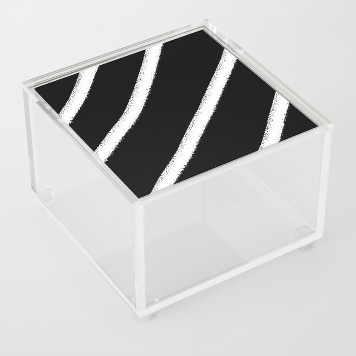 Black and white stripes 3 Acrylic Box