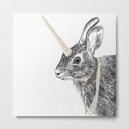 uni-hare All animals are magical Metal Print