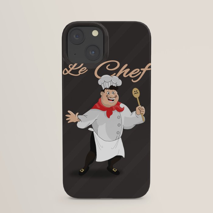 Le Chef Kitchen decor French chef with a mustache cartoon character  illustration iPhone Case