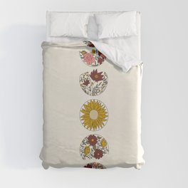 Floral Phases of the Moon Duvet Cover