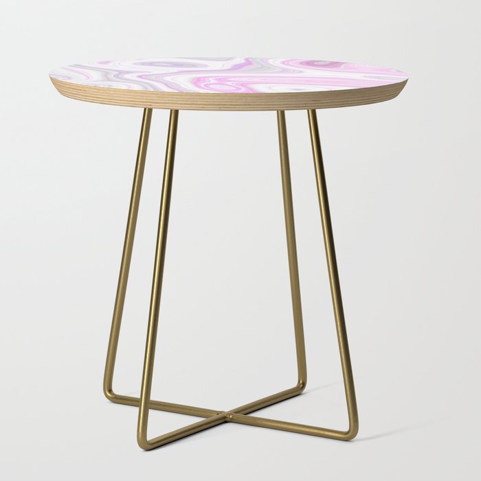 Pink & Purple Pastel Liquid Marble Pattern  Side Table