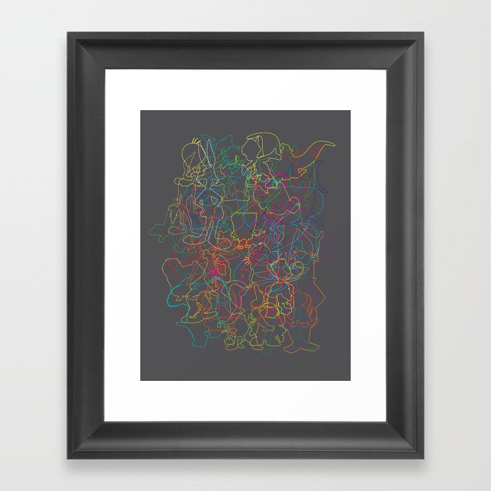 50 Animated Characters  Framed Art Print
