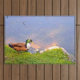 Duck Going for a Swim Outdoor Rug