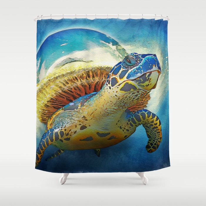 World Turtle Shower Curtain