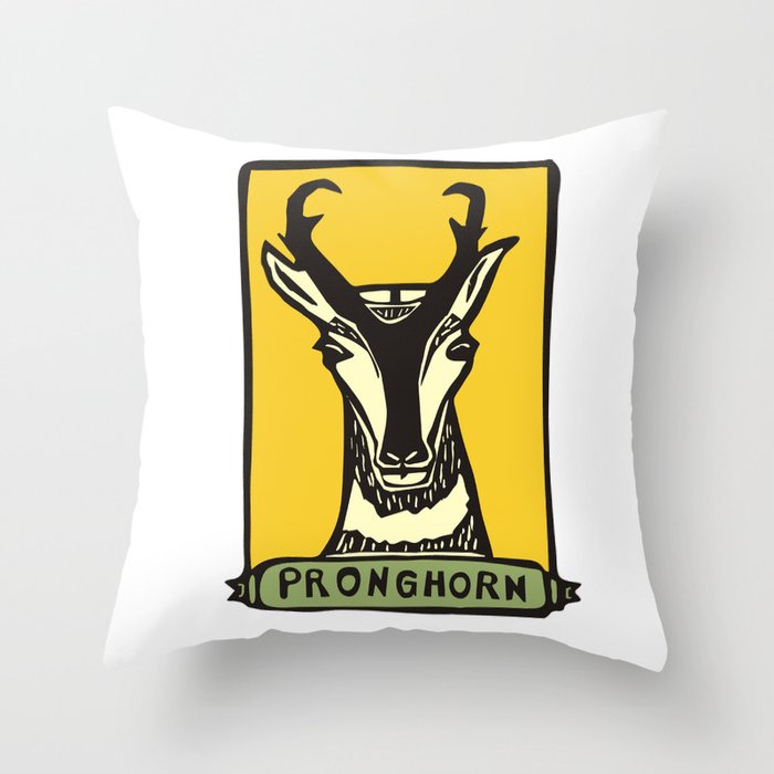 Pronghorn North American Mammal Throw Pillow
