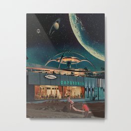 a Postcard from year 2346 Metal Print | Scifi, Digital, Curated, Travel, Space, Collage, Retrofuture, Surreal, Collageart, Galaxy 