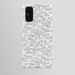 Funny sketchy white kitty cats Android Case