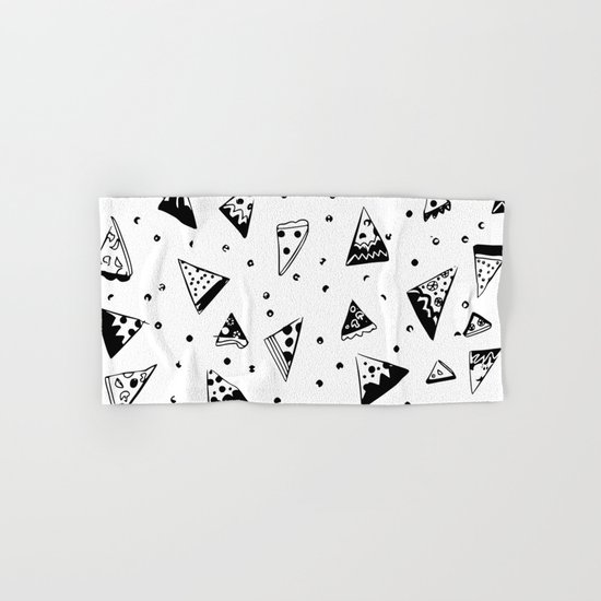 Hipster pizza seamless drawing Hand & Bath Towel