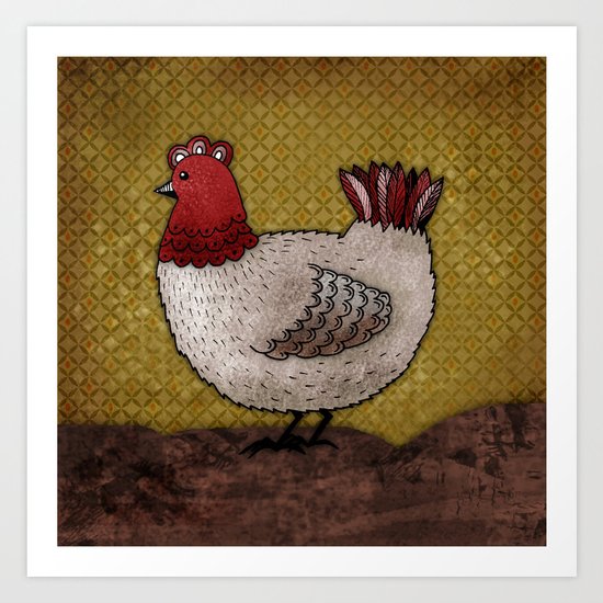 Carla the Hen Art Print