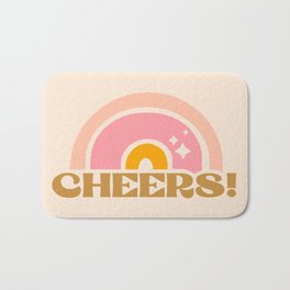 cheery cheers Bath Mat | Curated, Toast, Drink, Summer, Rainbow, Cheers, Beer, Graphicdesign, Salud, Party 