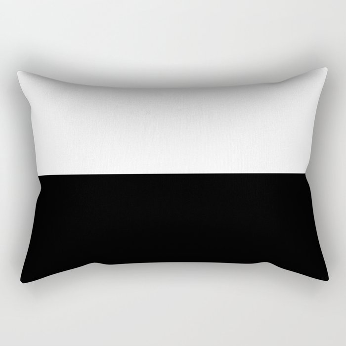 Abstract Black and White Horizon Color Block Rectangular Pillow