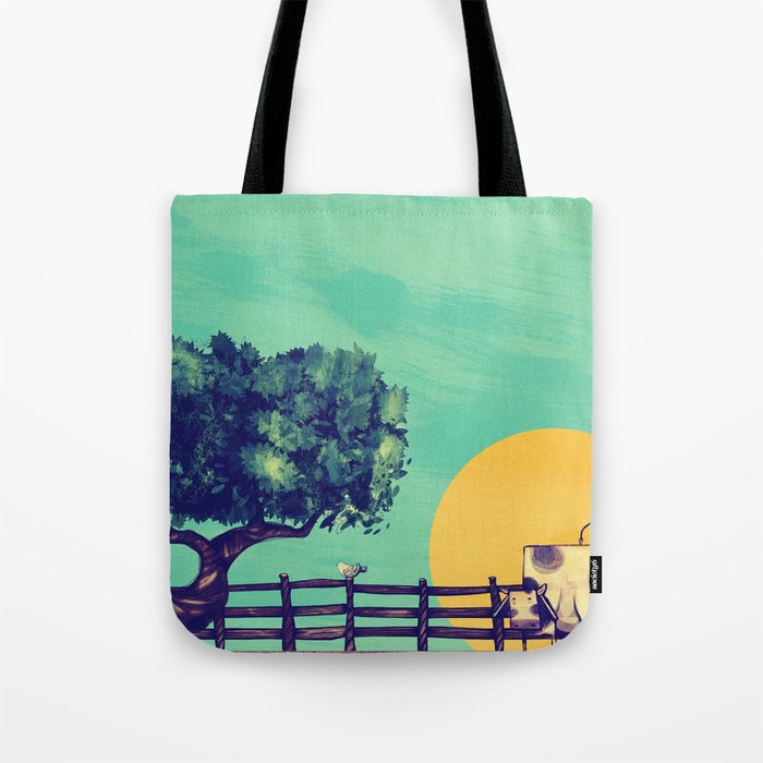 Cow Sunset Tote Bag