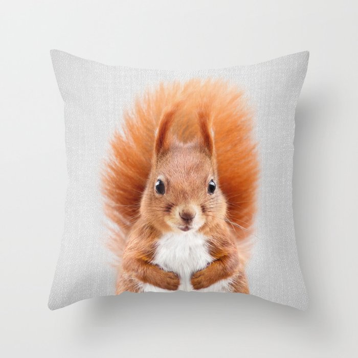 Squirrel 2 - Colorful Throw Pillow