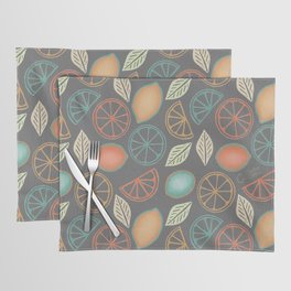 Citrus Slices on Gray Placemat