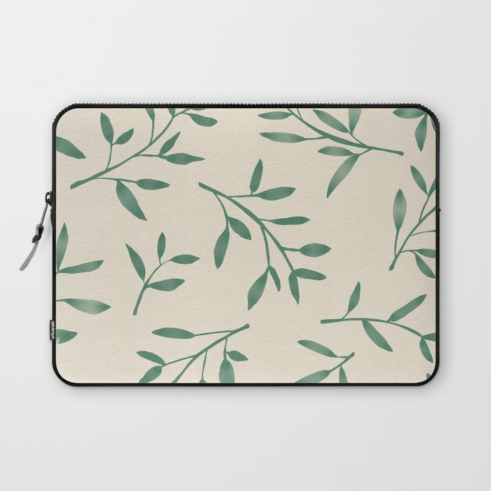 Leaf Pattern Watercolor - Green Laptop Sleeve