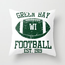 Green Bay Football Fan Gift Present Idea Throw Pillow