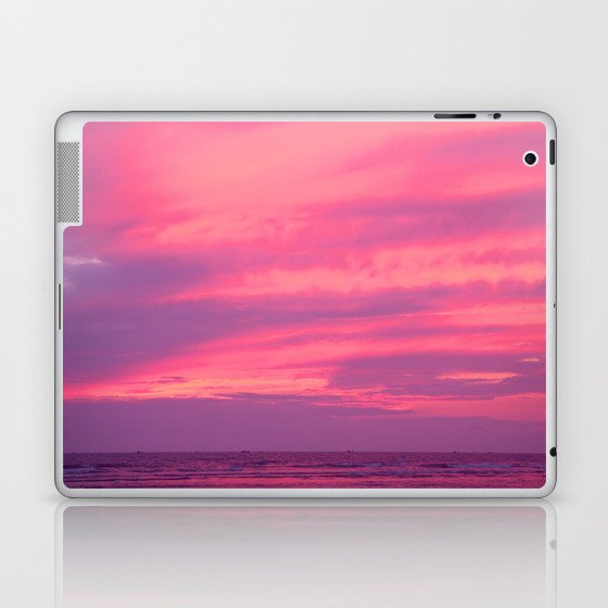 Aesthetic Pinkish Orange Hue Sunset By The Ocean Laptop & iPad Skin
