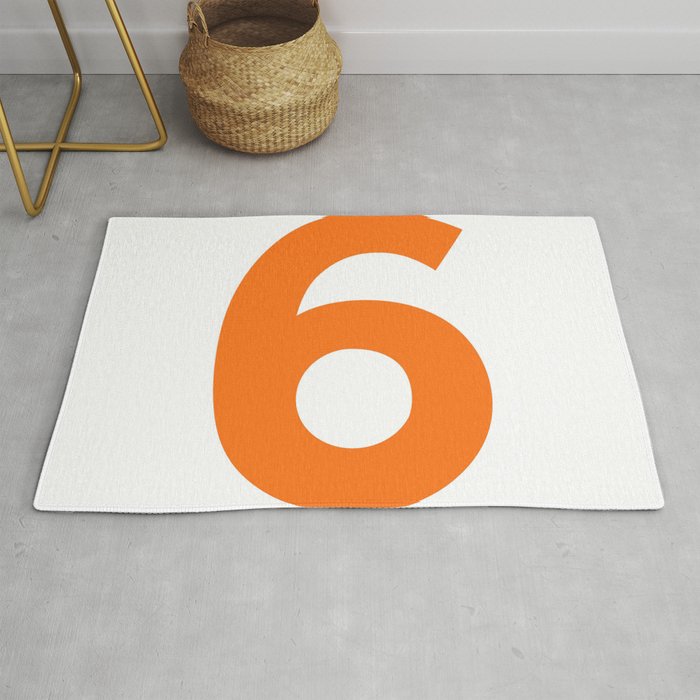 Number 6 (Orange & White) Rug