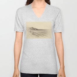 Tranquil bay view in sepia V Neck T Shirt