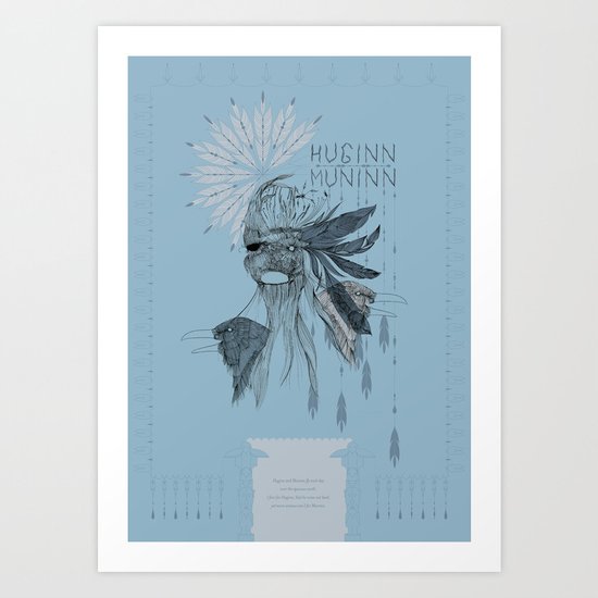 Huginn and Muninn Art Print