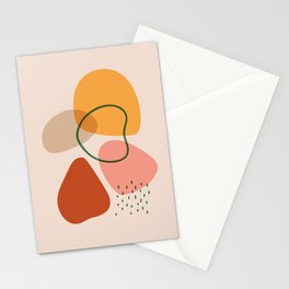 Abstract organic shape modern flat art print Stationery Card