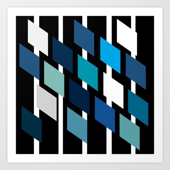 Diamond stripes Art Print