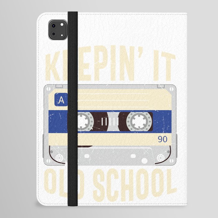 Keepin' It Old School Cassette Tape Retro iPad Folio Case
