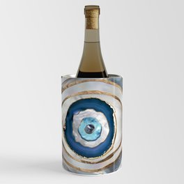 Evil Eye Mineral textures and gold Wine Chiller