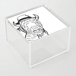 Bennet the Hipster Buffalo - Quirky Acrylic Box