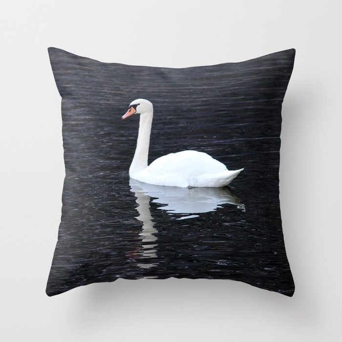"Swan and Shadow" Hallstatt, Austria Throw Pillow