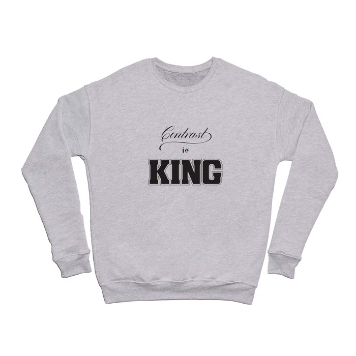 Contrast Is King on White Crewneck Sweatshirt