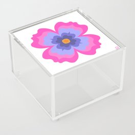 Modern Periwinkle And Pink Palm Springs Flower Acrylic Box