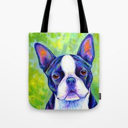 Effervescent - Colorful Boston Terrier Dog Tote Bag