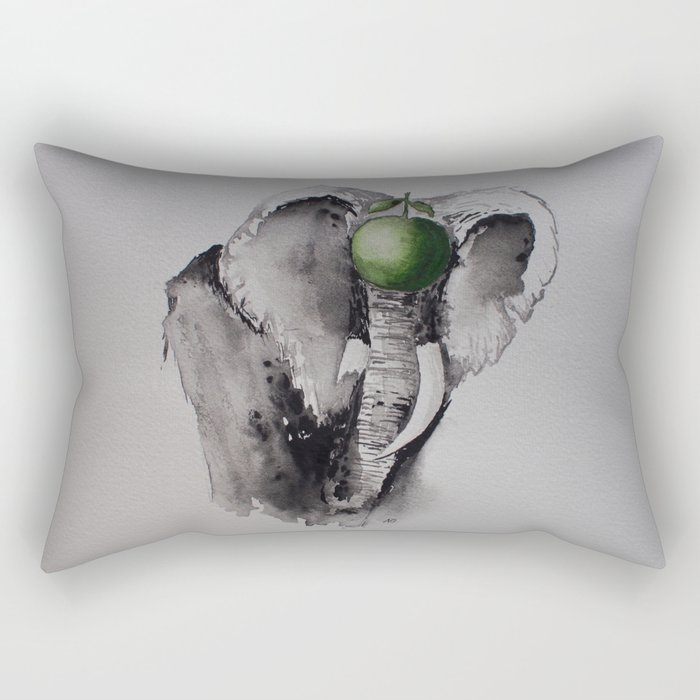 The elephant and the apple Rectangular Pillow