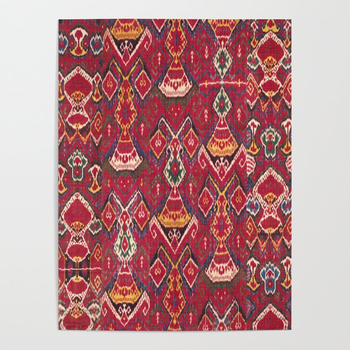 Antique Red Patterned Weave Poster
