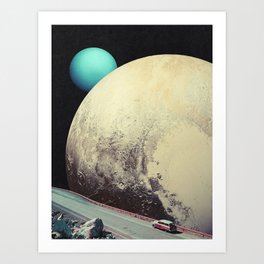 Old Friend Pluto - Space Aesthetic, Retro Futurism, Sci Fi Art Print