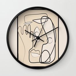 Abstract Line Portrait 02 Wall Clock